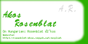 akos rosenblat business card